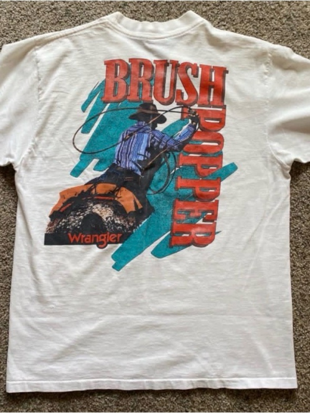 Wrangler Vintage Brushpopper Tshirt Large - Rare